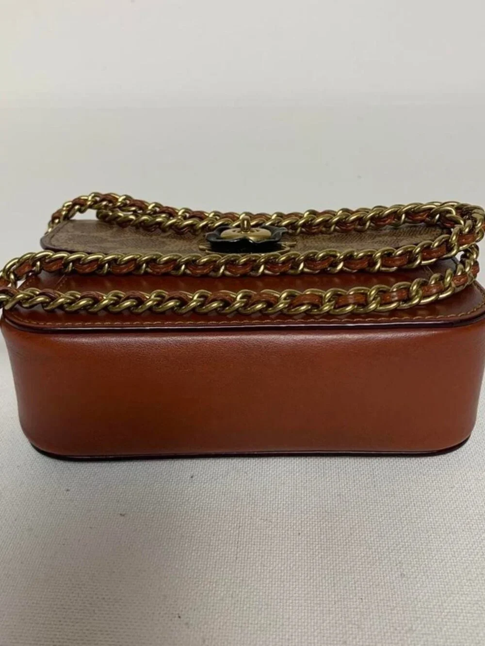 Coach brown and tan leather crossbody